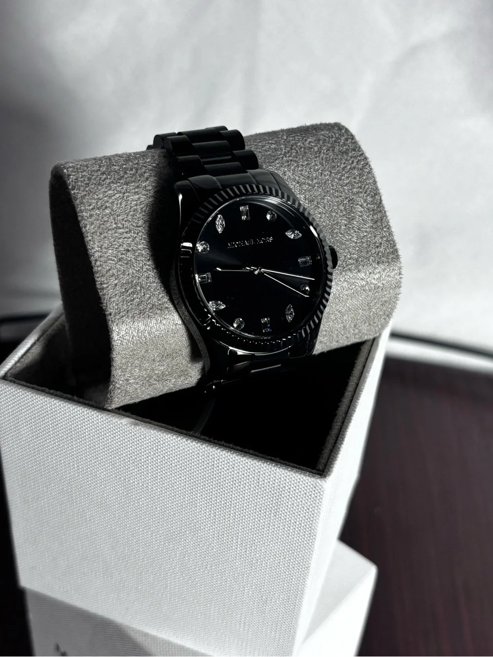 Michael Kors Black Crystal-Accent Women's Stainless Steel Watch‎